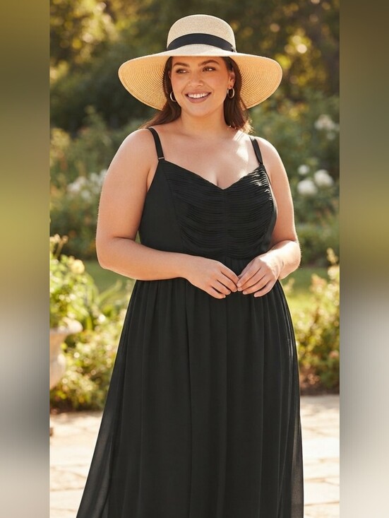 Torrid Curve Dresses & Skirts - Torrid Size 3 3XL Black Pleated Bodice Maxi Dress
